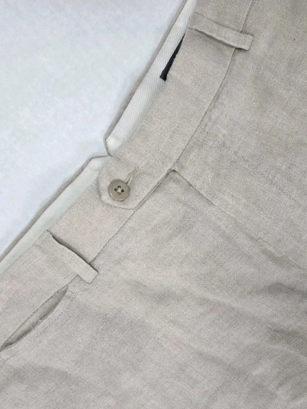 Daniel Cremieux Collection Linen Flat Front Pants Size 38x32 Beige Old Money